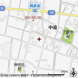 愛知県愛西市鵜多須町中道周辺の地図