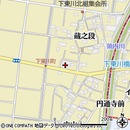 愛知県愛西市下東川町蔵之段25周辺の地図