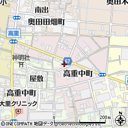 愛知県稲沢市高重町屋敷周辺の地図