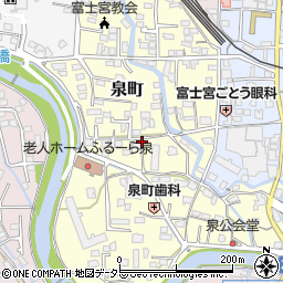 静岡県富士宮市泉町周辺の地図