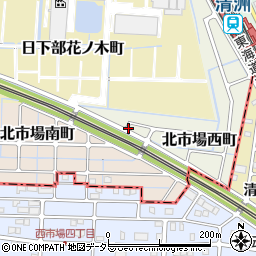 愛知県稲沢市北市場西町周辺の地図