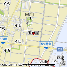 愛知県稲沢市祖父江町甲新田五ツ屋周辺の地図