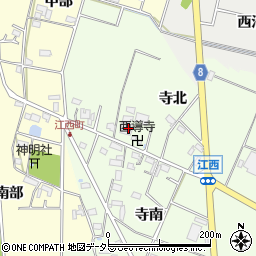 愛知県愛西市江西町寺北周辺の地図