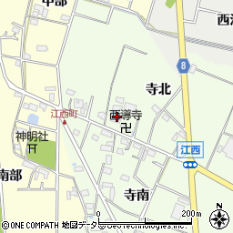 愛知県愛西市江西町（寺北）周辺の地図