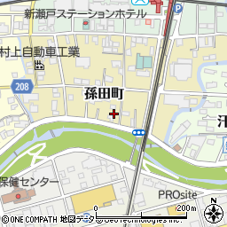 愛知県瀬戸市孫田町72周辺の地図