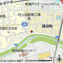 愛知県瀬戸市孫田町16周辺の地図