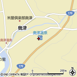 道の駅奥津温泉周辺の地図