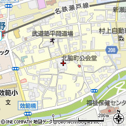 愛知県瀬戸市北脇町160-1周辺の地図