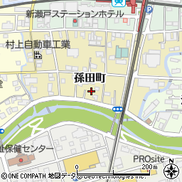 愛知県瀬戸市孫田町74周辺の地図