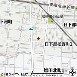 愛知県稲沢市日下部町松野周辺の地図