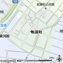 愛知県稲沢市板葺町川東周辺の地図
