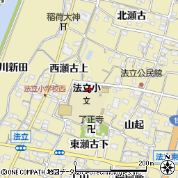 稲沢市立法立小学校周辺の地図