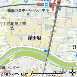 愛知県瀬戸市孫田町周辺の地図