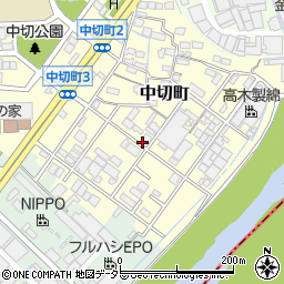 愛知県春日井市中切町周辺の地図
