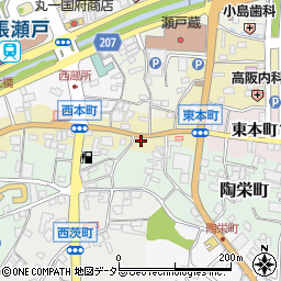 愛知県瀬戸市西本町1丁目周辺の地図