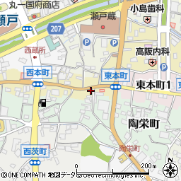 愛知県瀬戸市西本町1丁目19周辺の地図