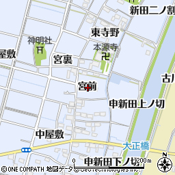 愛知県稲沢市祖父江町三丸渕宮前周辺の地図