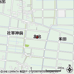 愛知県稲沢市野崎町（北出）周辺の地図