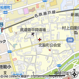愛知県瀬戸市北脇町124周辺の地図