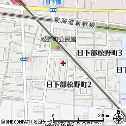愛知県稲沢市日下部松野町周辺の地図