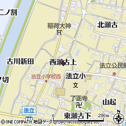 愛知県稲沢市平和町法立西瀬古上周辺の地図