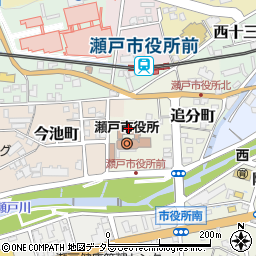 瀬戸市役所　学校教育課学事係周辺の地図