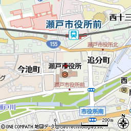 瀬戸市役所　政策推進課・政策係周辺の地図
