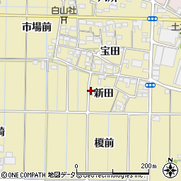 愛知県稲沢市北島町新田周辺の地図