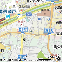 愛知県瀬戸市西本町1丁目36周辺の地図
