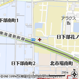 愛知県稲沢市日下部花ノ木町12周辺の地図
