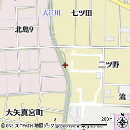 愛知県稲沢市北島町越円堂周辺の地図