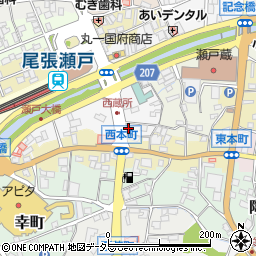 愛知県瀬戸市西蔵所町58-30周辺の地図