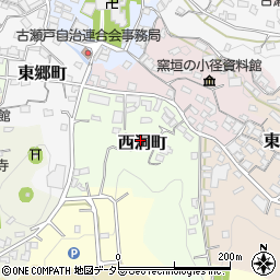 愛知県瀬戸市西洞町周辺の地図