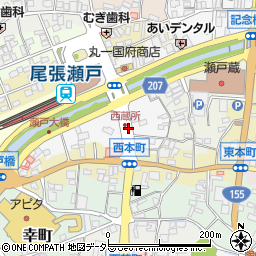 愛知県瀬戸市西蔵所町周辺の地図