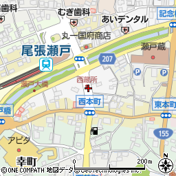 愛知県瀬戸市西蔵所町周辺の地図
