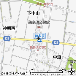 愛知県愛西市鵜多須町下中山82周辺の地図