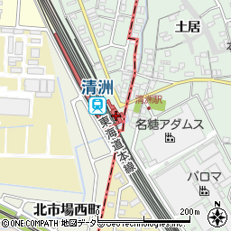 愛知県稲沢市周辺の地図