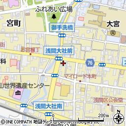 静岡県富士宮市大宮町1-2周辺の地図