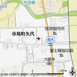 兵庫県丹波市市島町矢代周辺の地図