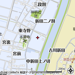 愛知県稲沢市祖父江町三丸渕（新田一ノ割）周辺の地図