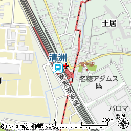 愛知県稲沢市北市場町古三味周辺の地図