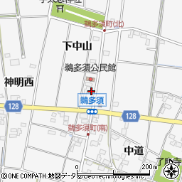 愛知県愛西市鵜多須町下中山68周辺の地図