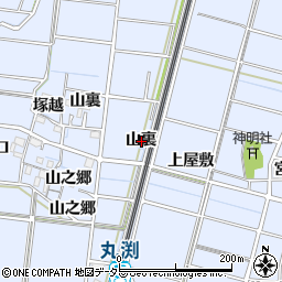 愛知県稲沢市祖父江町三丸渕山裏周辺の地図