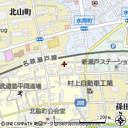 愛知県瀬戸市北脇町262周辺の地図