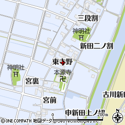 愛知県稲沢市祖父江町三丸渕東寺野周辺の地図