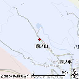 愛知県豊田市北曽木町西ノ山周辺の地図