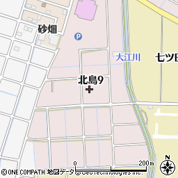 愛知県稲沢市北島周辺の地図
