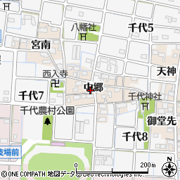 愛知県稲沢市千代町中郷周辺の地図