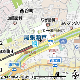 瀬戸市役所　パルティせとフィットネスジム周辺の地図