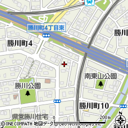 愛知県春日井市勝川町周辺の地図
